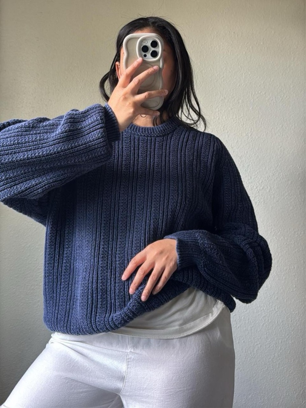 Vintage Navy Knit Sweater